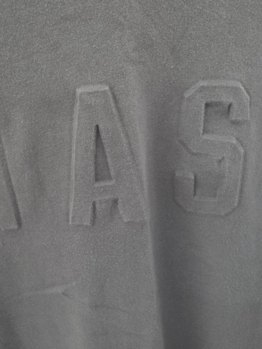 Women's Gray Embossed 'NASH' Crewneck Short Sleeve Tee - Picture 3 of 4